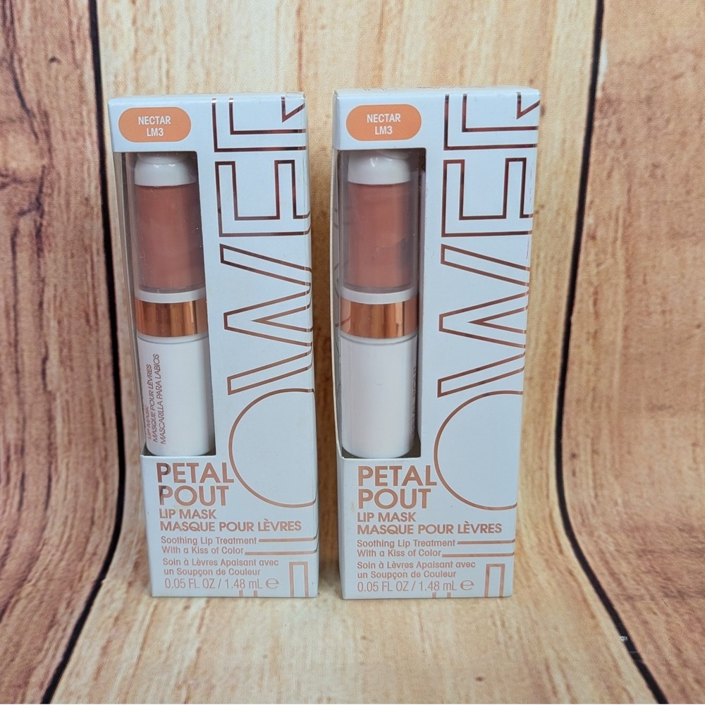 Flower Beauty Petal Pout Lip Mask Nectar LM3 Soothing Treatment Lot of 2